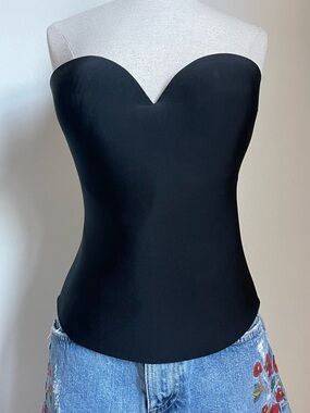 Victoria's Secret Black Strapless Bustier Top